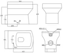 Artis Grey Gloss Concealed Cistern Unit & Royan Toilet - 500mm Width (215mm Depth)