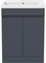 Royan Toilet & Artis Grey Gloss Door Vanity Unit 600mm