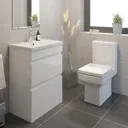 Royan Toilet & Artis White Gloss Drawer Vanity Unit 600mm