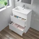 Royan Toilet & Artis White Gloss Drawer Vanity Unit 600mm
