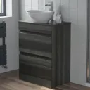 Artis Charcoal Grey Floor Standing Drawer Vanity Unit & Affine Roubaix Countertop Basin- 600mm Width