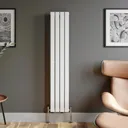 DuraTherm Vertical Single Flat Panel Designer Radiator - 1600 x 300mm White