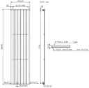 DuraTherm Vertical Single Flat Panel Designer Radiator - 1800 x 452mm Anthracite