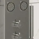 Merano Thermostatic Shower Tower Panel with Handset and 4 Body Jets - Brushed Steel Finish
