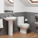 Ceramica Milan Full Pedestal 550mm 1 Tap Hole Bathroom Basin