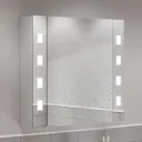 Artis Ilum LED Aluminium Mirror Cabinet with Demister Pad and Shaver Socket 600x650mm - Mains Power