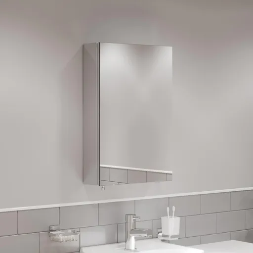 Artis Ocel Single Door Stainless Steel Mirror Cabinet 500 x 300mm