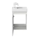 Artis Flat Pack White Gloss Wall Hung Cloakroom Vanity Unit & Basin - 400mm Width