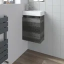Artis Flat Pack Charcoal Grey Wall Hung Cloakroom Vanity Unit & Basin - 400mm Width