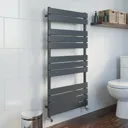 DuraTherm Dual Fuel Flat Panel Heated Towel Rail - 1200 x 600mm - Thermostatic Anthracite