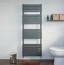 DuraTherm Dual Fuel Flat Panel Heated Towel Rail - 1600 x 600mm - Thermostatic Anthracite