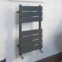 DuraTherm Dual Fuel Flat Panel Heated Towel Rail - 650 x 400mm - Thermostatic Anthracite