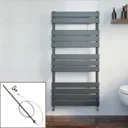 DuraTherm Dual Fuel Flat Panel Heated Towel Rail - 1200 x 600mm - Manual Anthracite