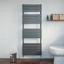 DuraTherm Dual Fuel Flat Panel Heated Towel Rail - 1600 x 600mm - Manual Anthracite