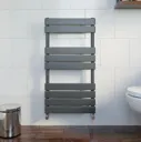 DuraTherm Dual Fuel Flat Panel Heated Towel Rail - 950 x 500mm - Manual Anthracite