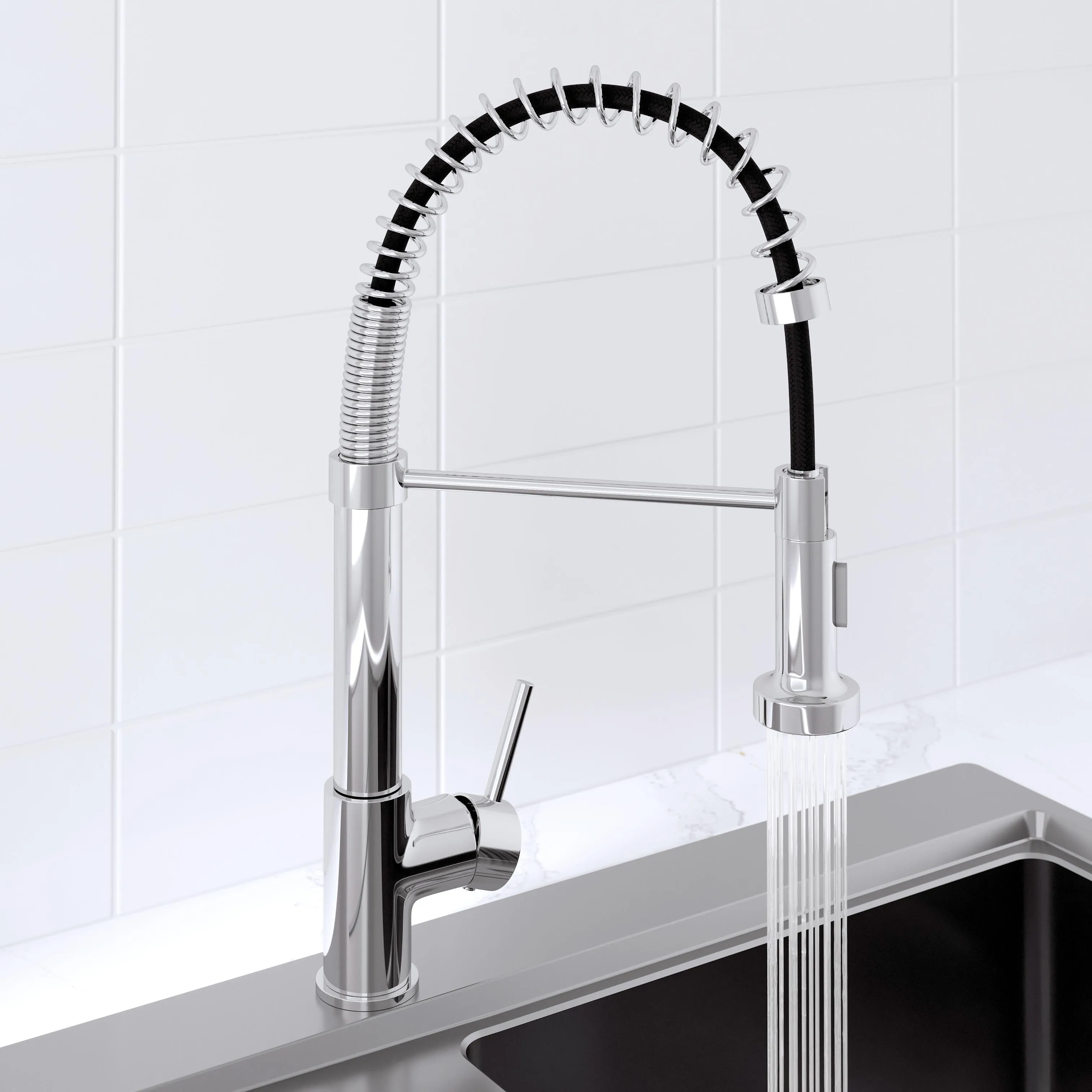 Sauber Pull Out Kitchen Tap - Single Lever Chrome