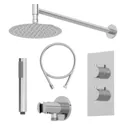Architeckt Thermostatic Concealed Round Shower with Wall Mounted and Handset Shower Heads