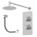 Architeckt Thermostatic Concealed Round Shower with Wall Mounted Fixed Head and Bath Filler