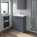 Tivoli Rimless Toilet & Artis Grey Gloss Vanity Unit 600mm