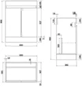 Artis Grey Gloss Floor Standing Door Vanity Unit & Top Board - 600mm Width