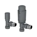 Duratherm Angled Anthracite Thermostatic Radiator Valve Pack - 15mm