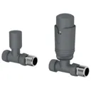 Duratherm Straight Anthracite Thermostatic Radiator Valve Pack - 15mm