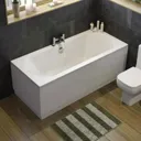 Milan Bathroom Suite with Double Ended Curved Bath, Taps, Shower & Screen - 1700mm