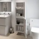 Regis White Gloss Wall Hung Tall Bathroom Cabinet - 1400 x 400mm