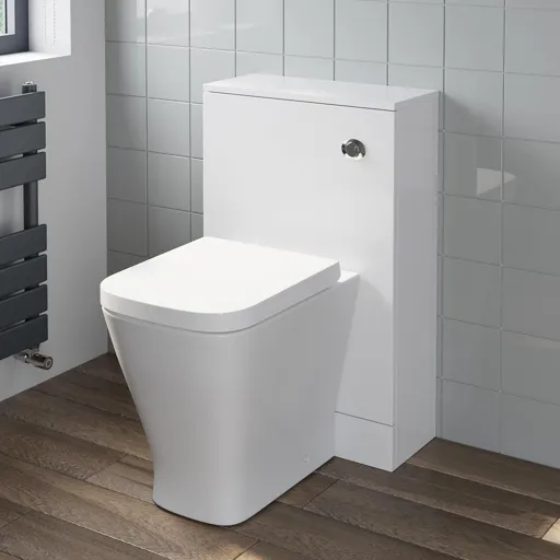 Artis White Gloss Concealed Cistern Unit & Marseille Toilet - 500mm Width (215mm Depth)