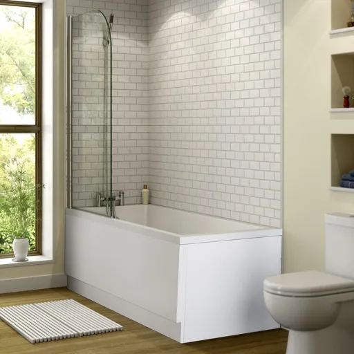 Ceramica Single Ended Square Small Bath With Side And End Panel - 1600x700mm