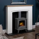 Adam Siena White Suite with Aviemore Grey Electric Stove - 22753
