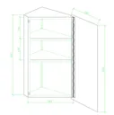 RAK Riva Single Door Corner Stainless Steel Mirror Cabinet 600 x 380mm