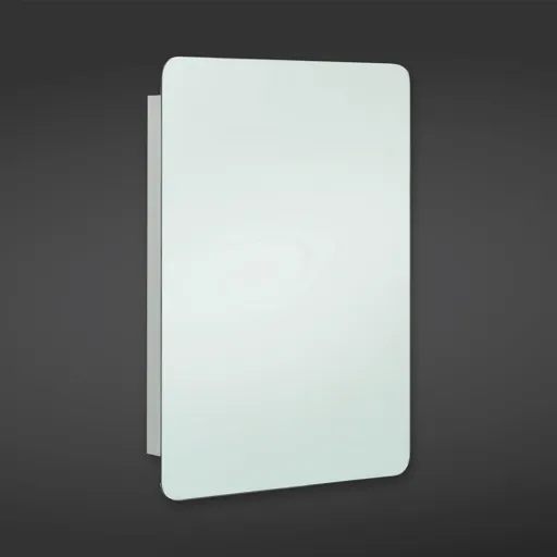 RAK Uno Single Door Stainless Steel Mirror Cabinet 660 x 460mm