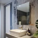RAK Hestia LED Bathroom Mirror with Demister Pad and Shaver Socket 800 x 600mm - Mains Power