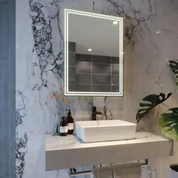 RAK Hermes LED Bathroom Mirror with Demister Pad, Shaver Socket & Bluetooth 800 x 600mm -Mains Power