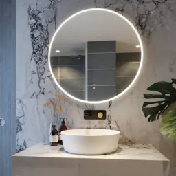 RAK Scorpio LED Bathroom Mirror with Demister Pad 800 x 800mm - Mains Power