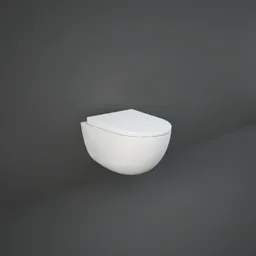 RAK Des rimless wall hung toilet with soft close seat