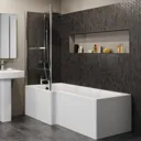 Ceramica Square Shower Bath Screen with Rail