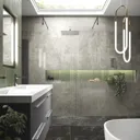 Hudson Reed 1400mm Wetroom Screen & Black Support Arms - 8mm Glass