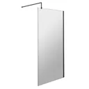 Diamond 1000mm Wetroom Screen with Black Profile & Support Arm - 8mm Glass