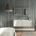 Mode Burton white wall hung double vanity unit and basin 1200mm