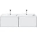 Mode Burton white wall hung double vanity unit and basin 1200mm
