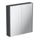 Mode slate gloss grey mirror cabinet 650 x 600mm