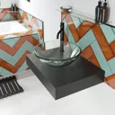 Mode Orion slate gloss grey wall hung countertop basin shelf