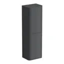 Mode Carter slate gloss grey tall wall hung cabinet 1200 x 375mm