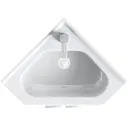 Clarity Compact white corner floorstanding vanity unit and ceramic basin 580mm