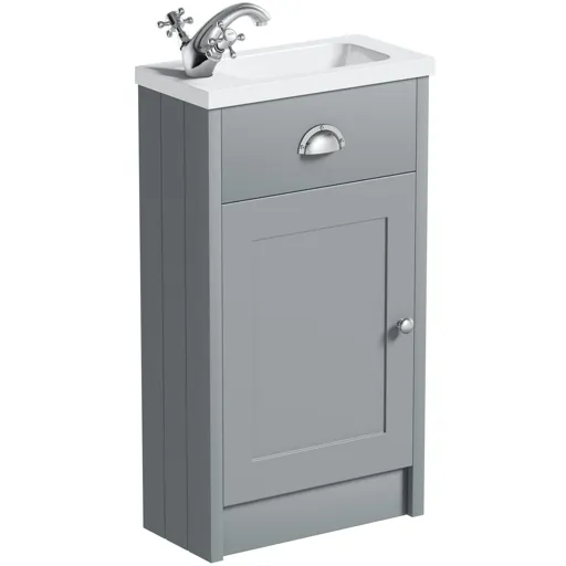 Orchard Dulwich stone grey cloakroom floorstanding vanity and basin 460mm