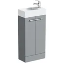 Clarity Compact satin grey floorstanding vanity unit and basin 410mm