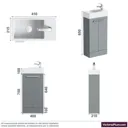 Clarity Compact satin grey floorstanding vanity unit and basin 410mm