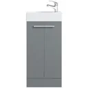 Clarity Compact satin grey floorstanding vanity unit and basin 410mm